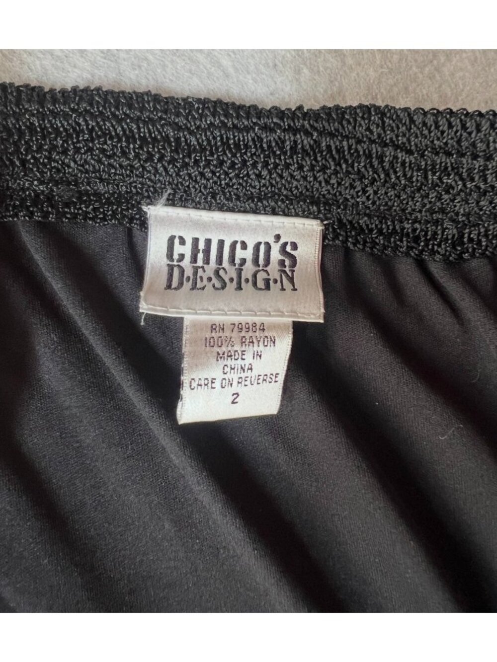 Chicos Maxi Skirt Size 2 Black Crocheted Lace Lined Design 41.5" Length Boho - Picture 10 of 11